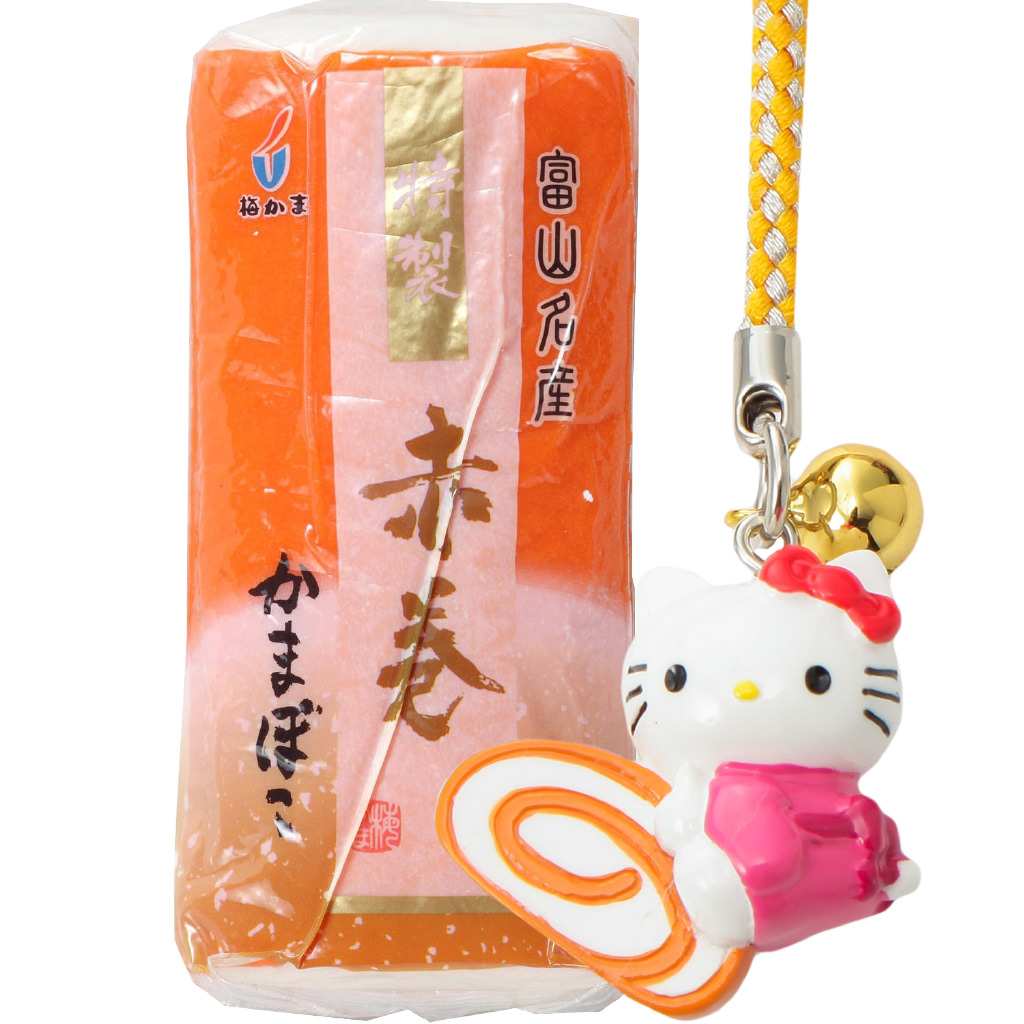 赤巻 かまぼこ&ご当地キティ ストラップ 赤巻